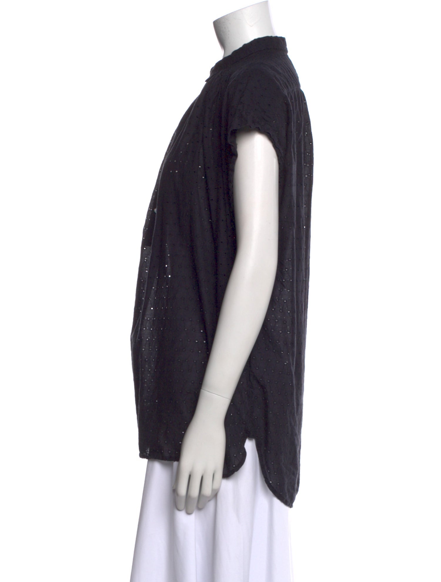 Nili Lotan Mock Neck Short Sleeve Polo