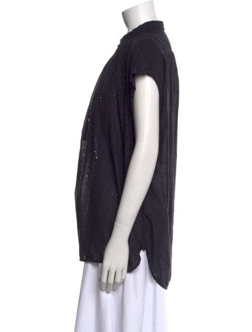 Nili Lotan Mock Neck Short Sleeve Polo