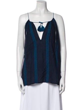 Nili Lotan Linen Square Neckline Top