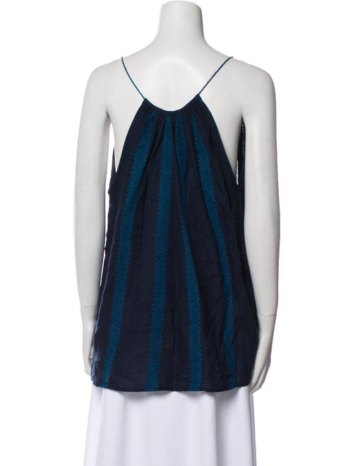 Nili Lotan Linen Square Neckline Top