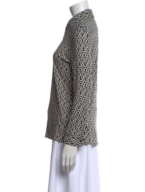Nili Lotan Printed Long Sleeve Button-Up Top