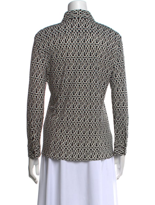 Nili Lotan Printed Long Sleeve Button-Up Top