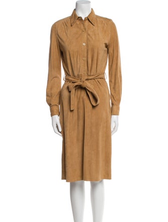 Nili Lotan Lambskin Midi Length Dress