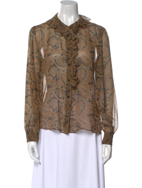 Nili Lotan Silk Animal Print Blouse
