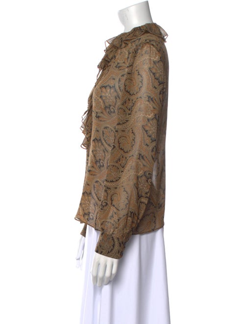 Nili Lotan Silk Animal Print Blouse