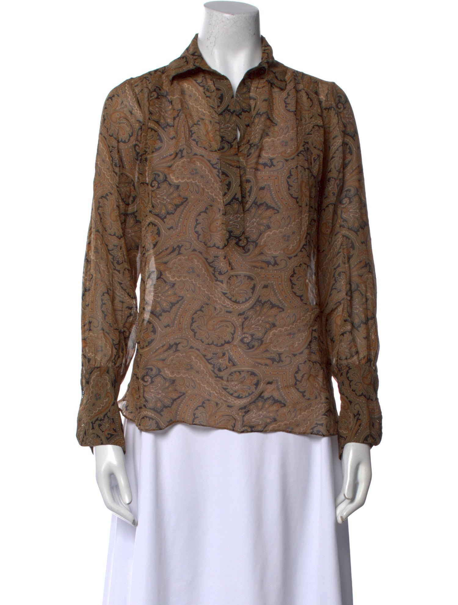 Nili Lotan Silk Animal Print Button-Up Top