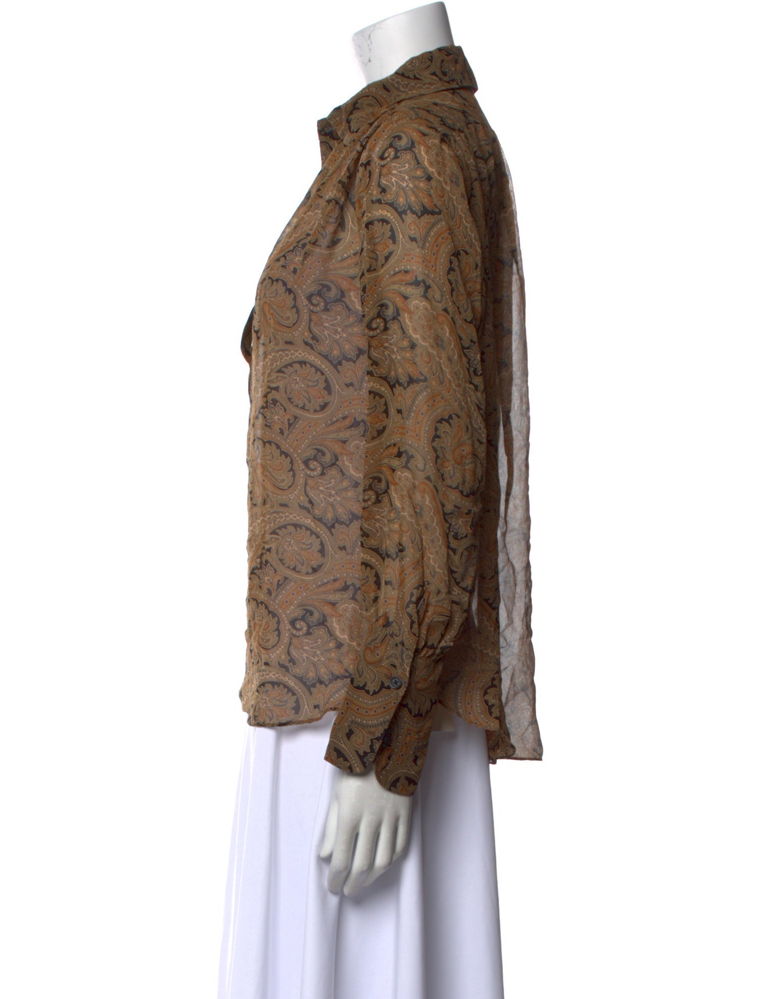 Nili Lotan Silk Animal Print Button-Up Top