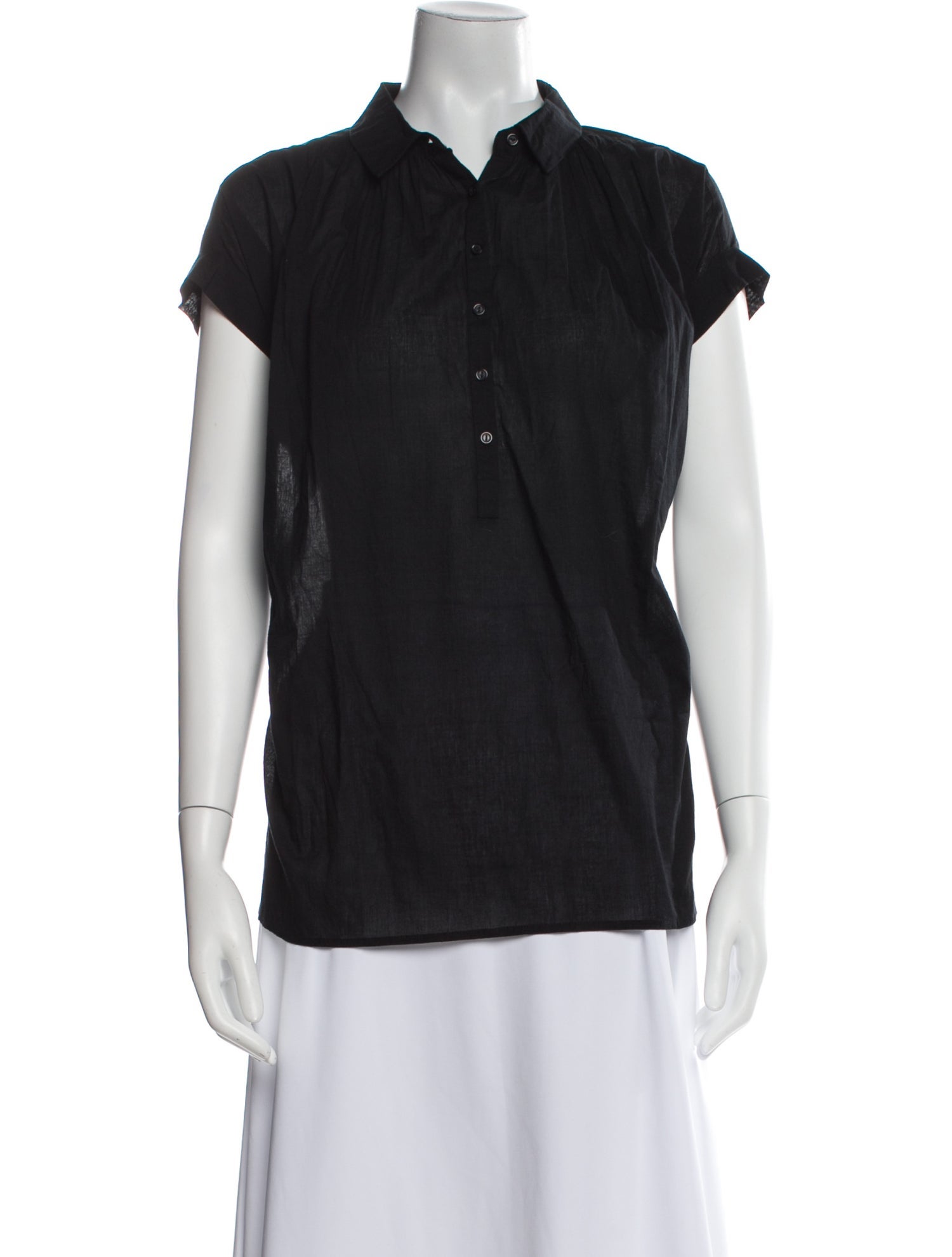 Nili Lotan Short Sleeve Button-Up Top