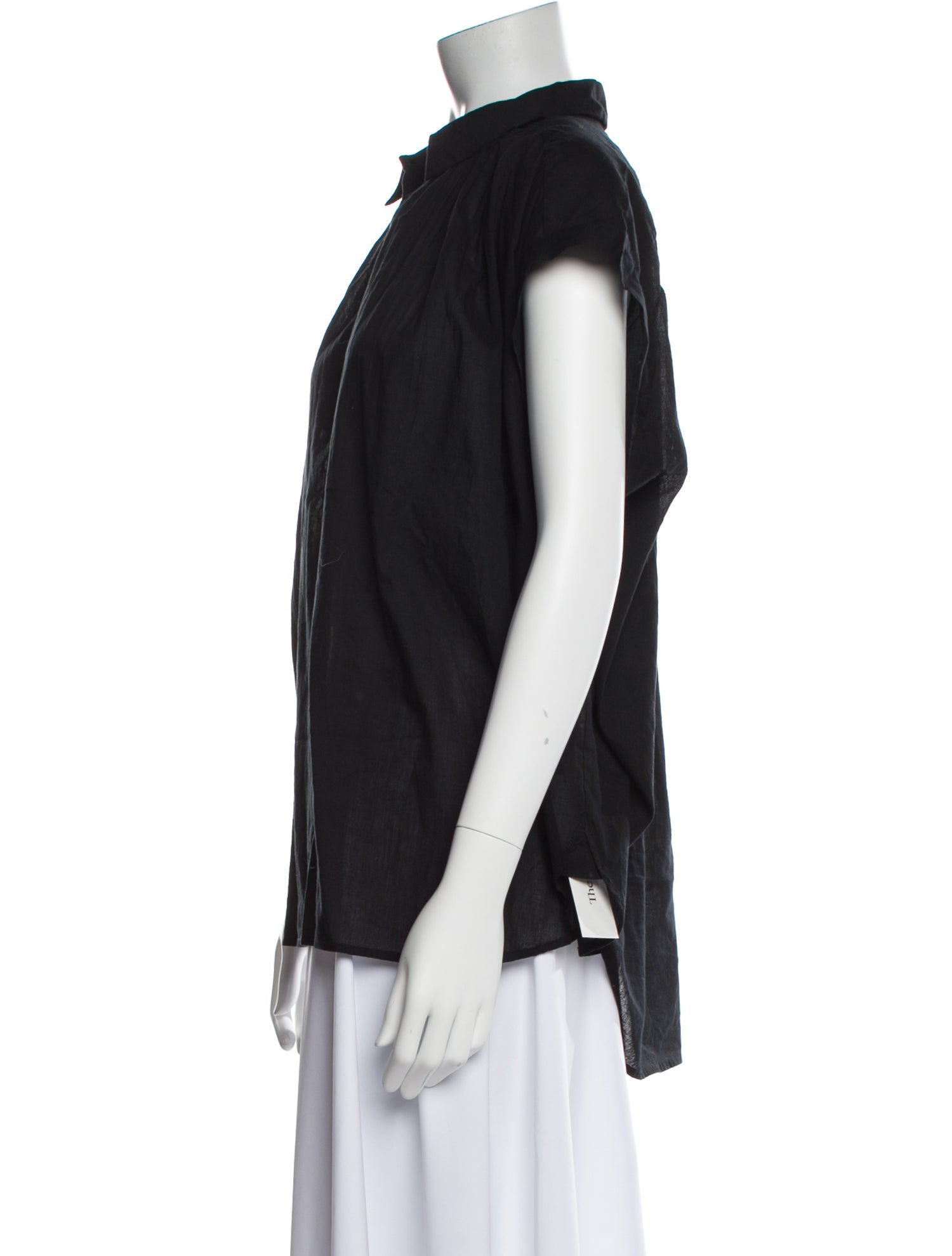 Nili Lotan Short Sleeve Button-Up Top