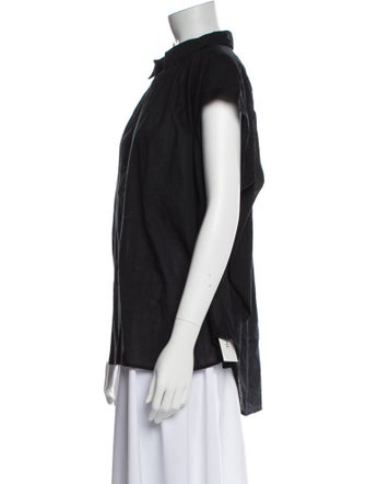 Nili Lotan Short Sleeve Button-Up Top