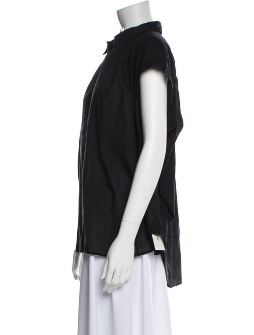 Nili Lotan Short Sleeve Button-Up Top