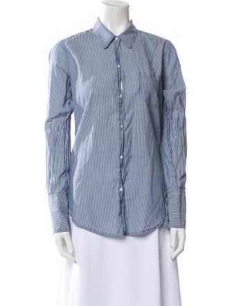 Nili Lotan Striped Long Sleeve Button-Up Top