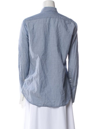 Nili Lotan Striped Long Sleeve Button-Up Top