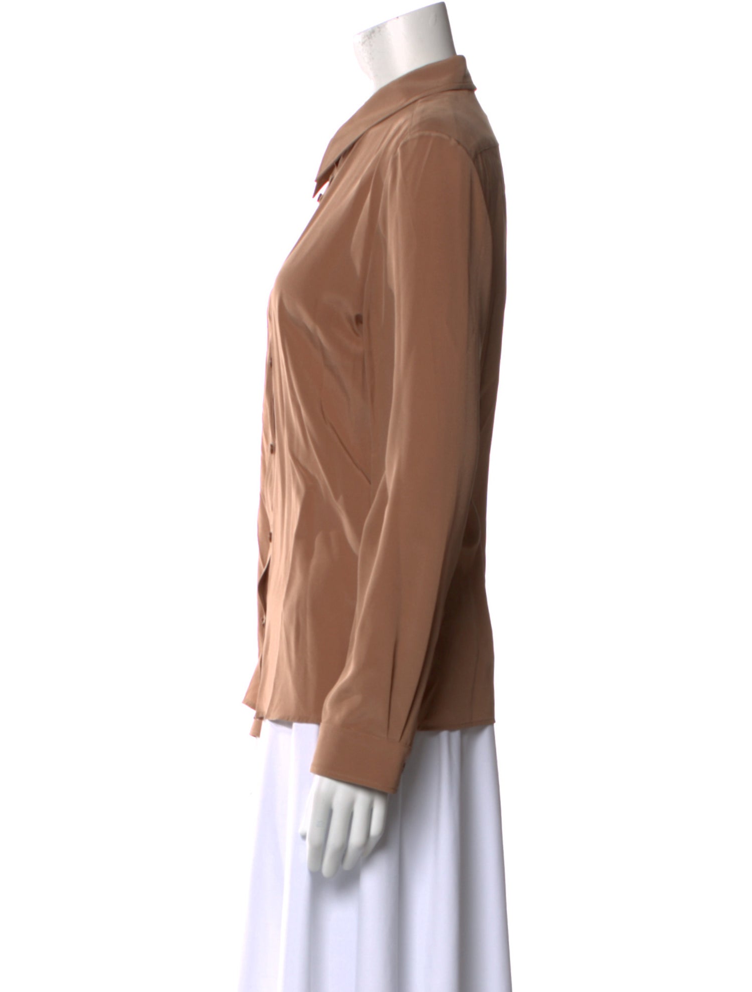 Nili Lotan Silk Long Sleeve Button-Up Top