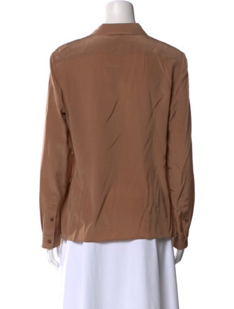 Nili Lotan Silk Long Sleeve Button-Up Top