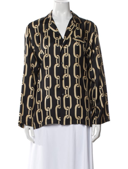 Nili Lotan Silk Printed Button-Up Top