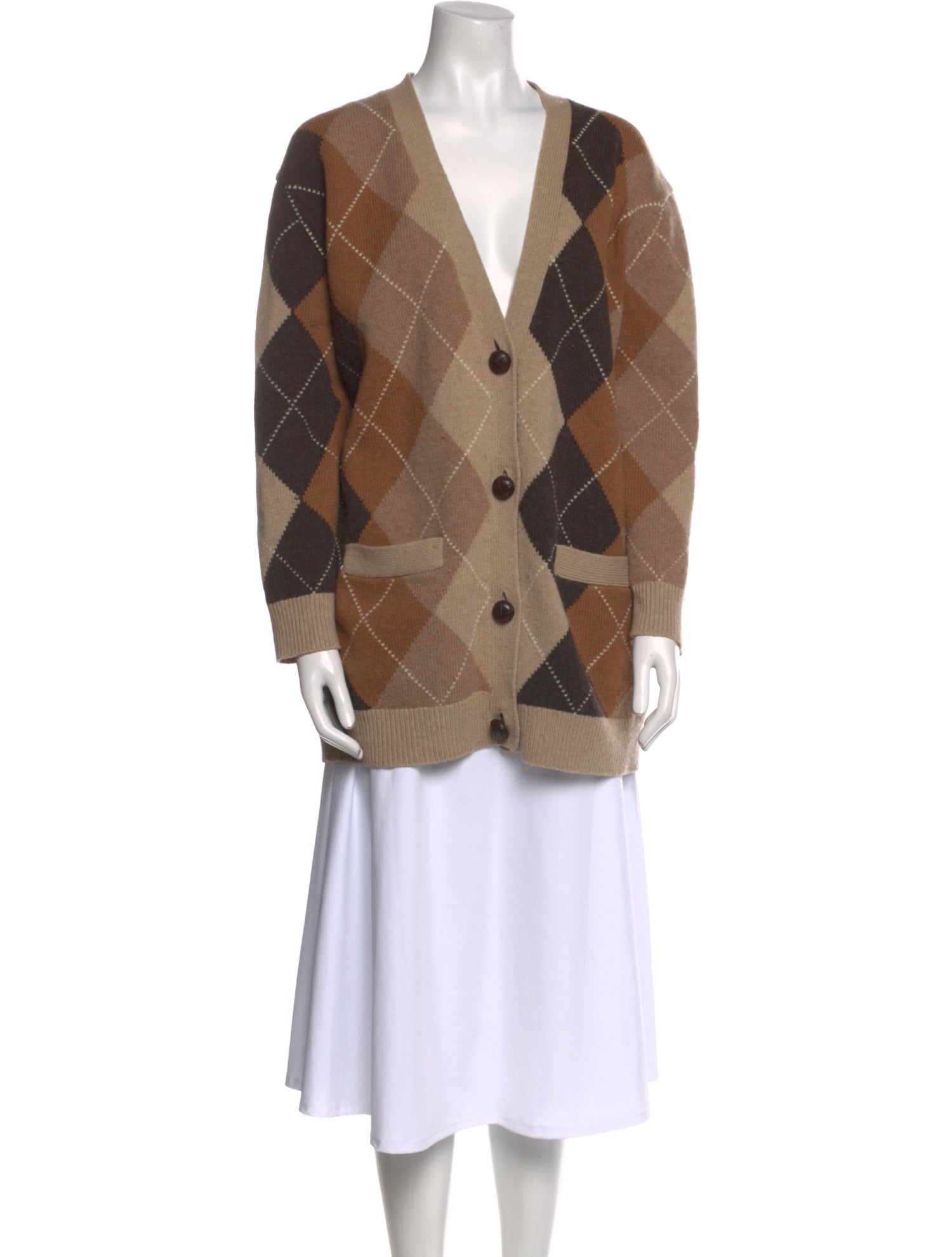 Nili Lotan Wool Plaid Print Sweater