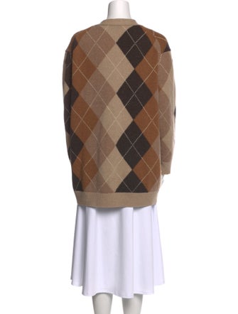 Nili Lotan Wool Plaid Print Sweater