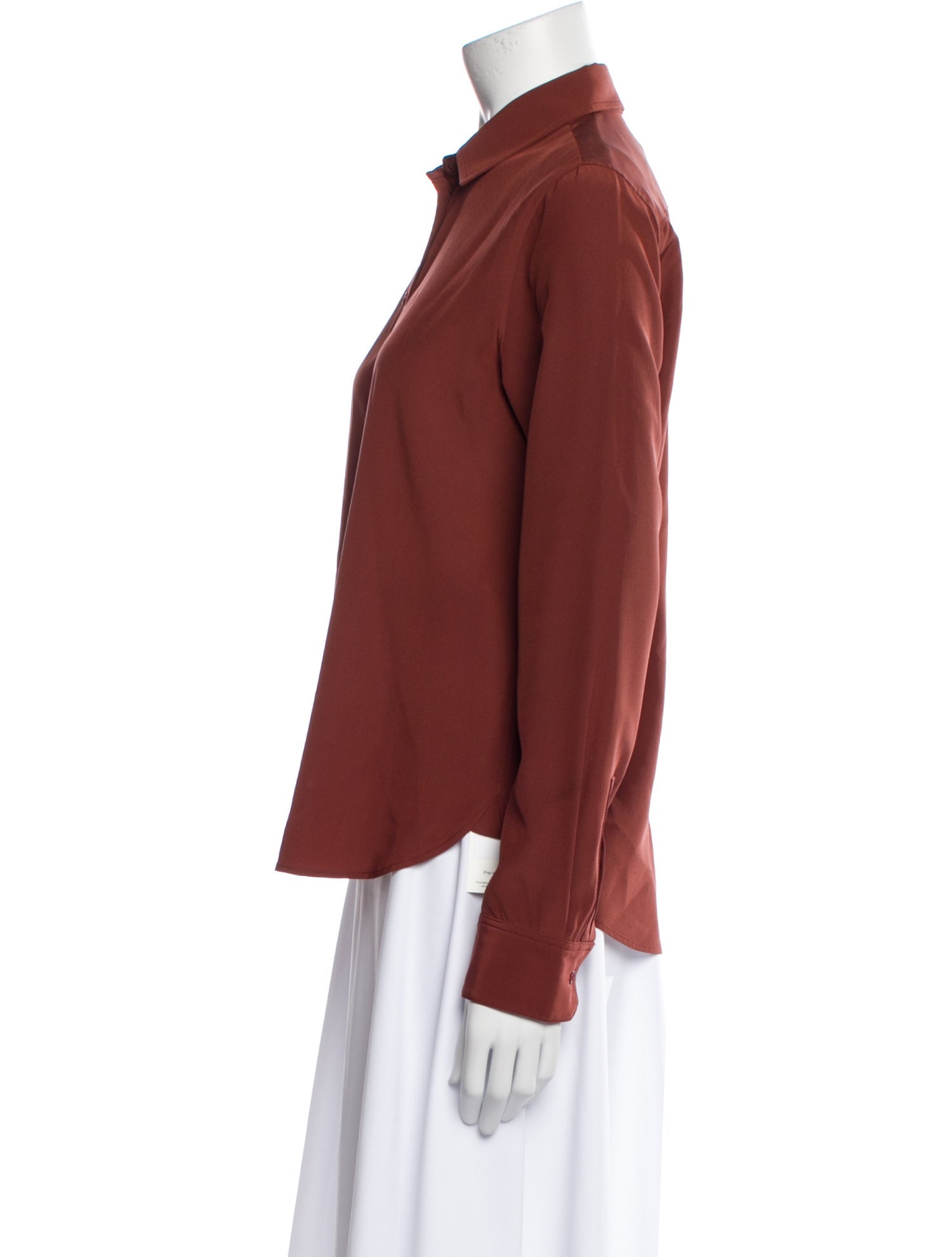 Nili Lotan Silk Long Sleeve Button-Up Top