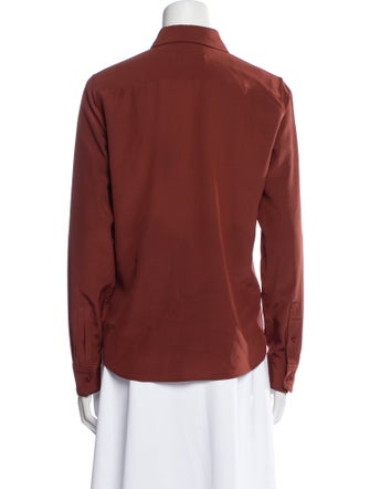 Nili Lotan Silk Long Sleeve Button-Up Top