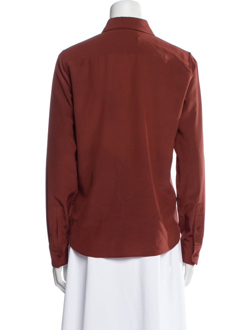 Nili Lotan Silk Long Sleeve Button-Up Top