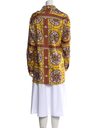 Nili Lotan Silk Printed Button-Up Top