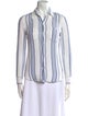 Nili Lotan Striped Long Sleeve Button-Up Top