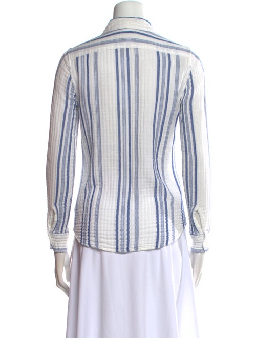 Nili Lotan Striped Long Sleeve Button-Up Top
