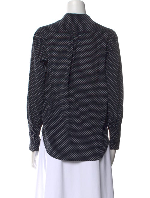 Nili Lotan Polka Dot Print V-Neck Button-Up Top