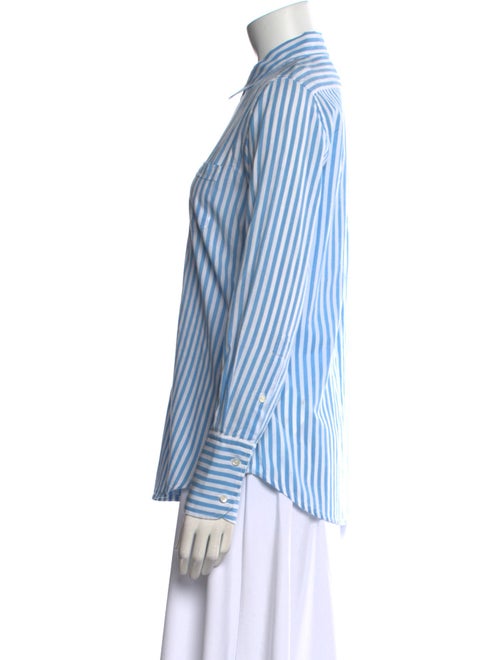 Nili Lotan Striped Long Sleeve Button-Up Top