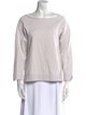 Nili Lotan Bateau Neckline Three-Quarter Sleeve Sweatshirt