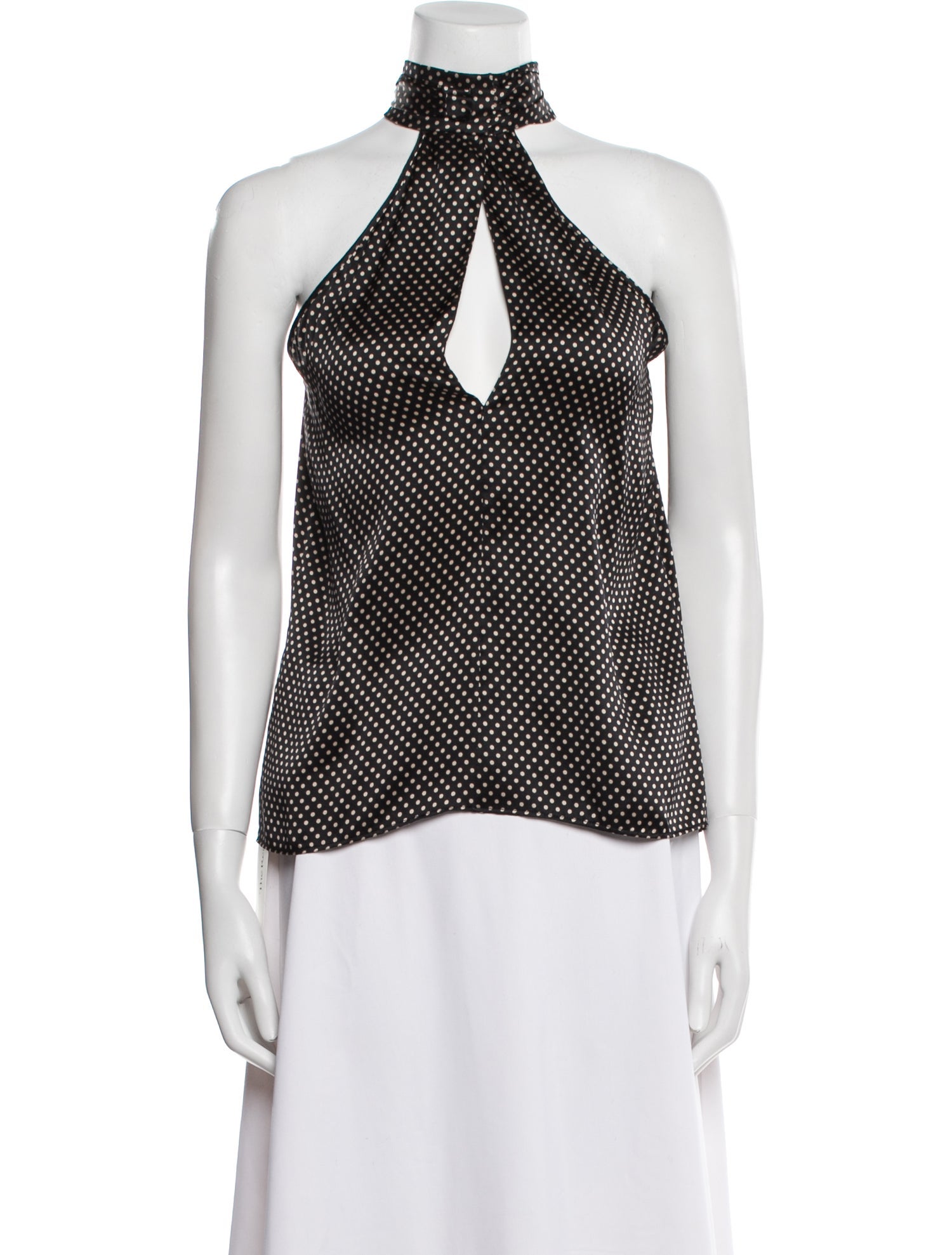 Nili Lotan Silk Polka Dot Print Blouse