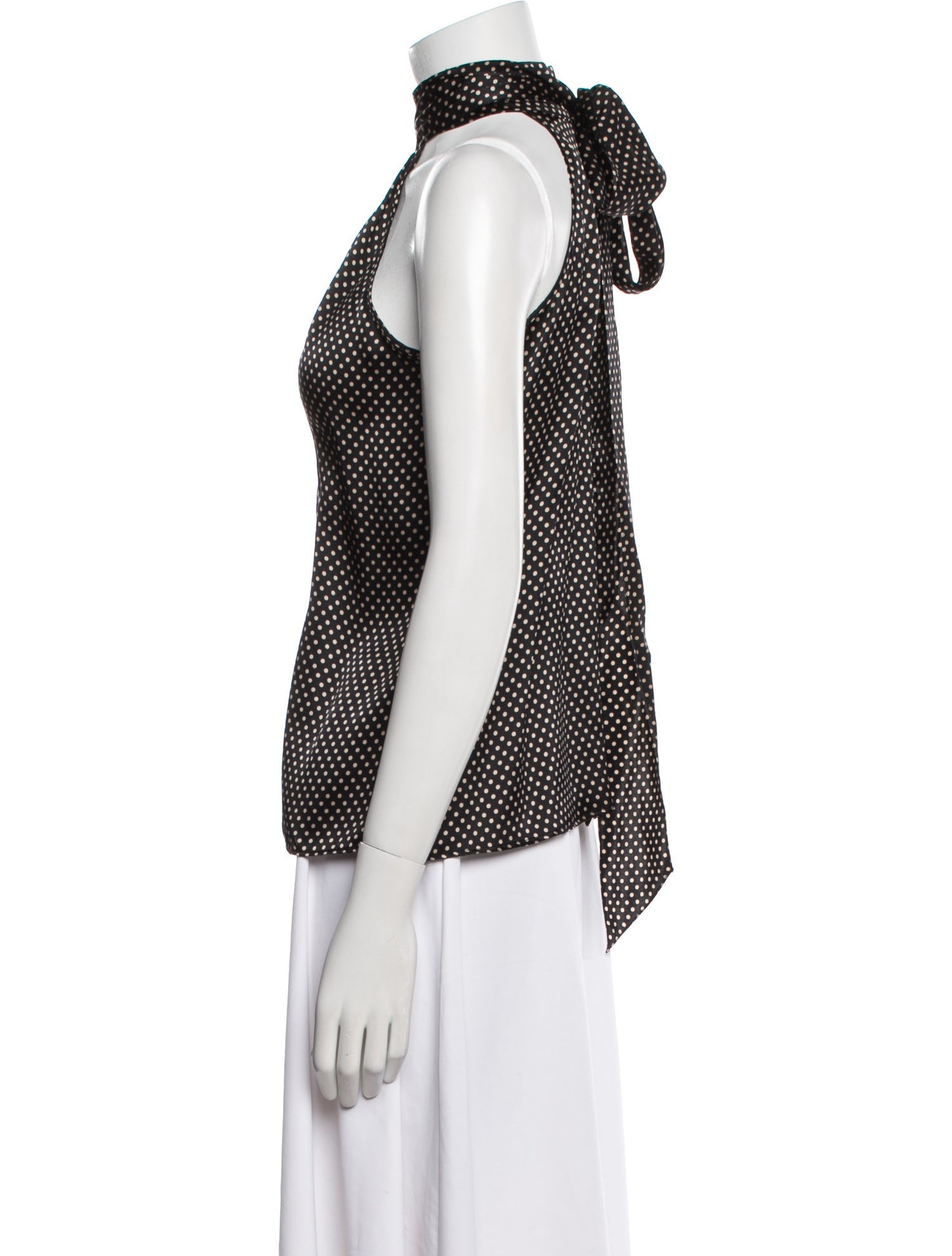 Nili Lotan Silk Polka Dot Print Blouse