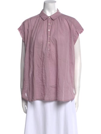 Nili Lotan Short Sleeve Button-Up Top