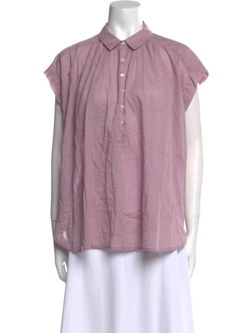 Nili Lotan Short Sleeve Button-Up Top