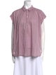Nili Lotan Short Sleeve Button-Up Top