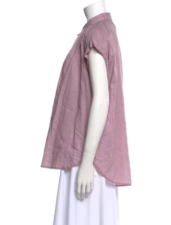 Nili Lotan Short Sleeve Button-Up Top