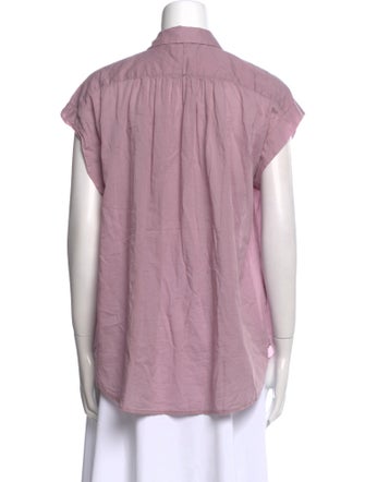 Nili Lotan Short Sleeve Button-Up Top