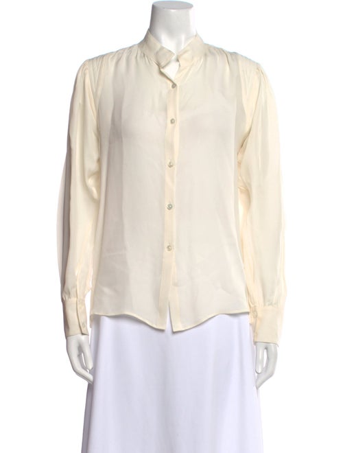 Nili Lotan Silk Long Sleeve Button-Up Top