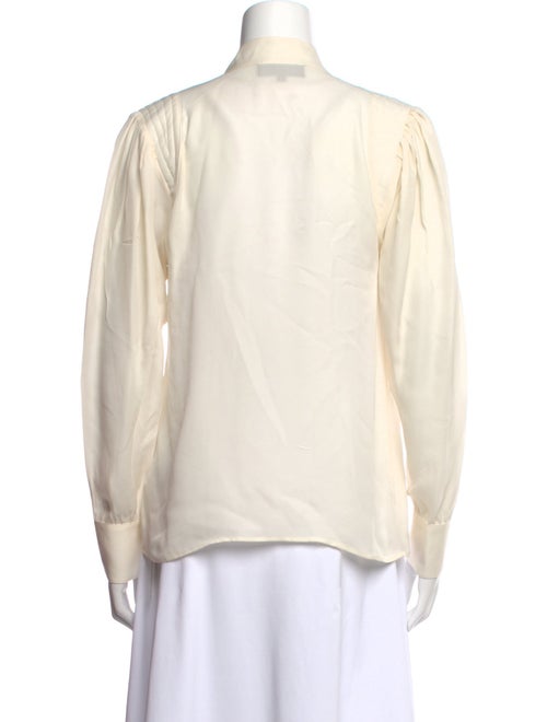 Nili Lotan Silk Long Sleeve Button-Up Top