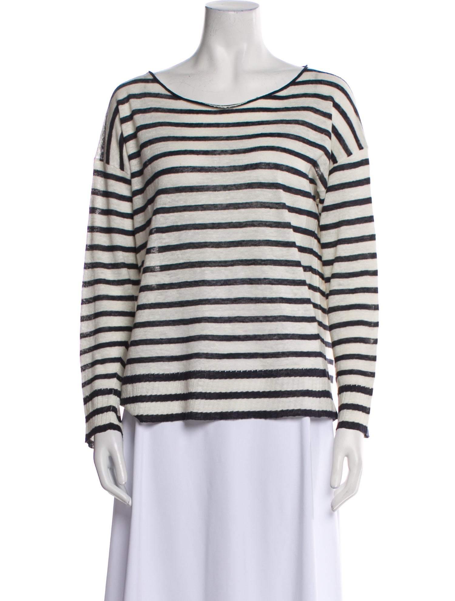 Nili Lotan Striped Scoop Neck Sweater