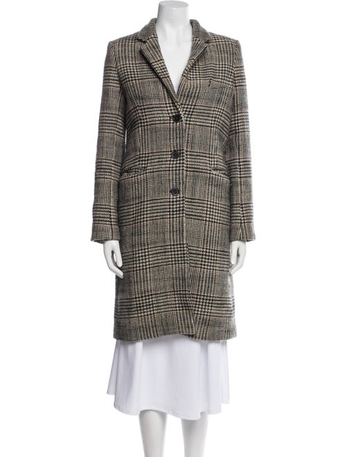 Nili Lotan Virgin Wool Plaid Print Coat