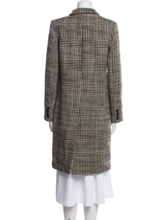 Nili Lotan Virgin Wool Plaid Print Coat