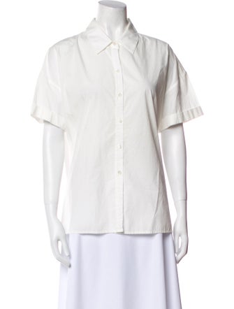 Nili Lotan Short Sleeve Button-Up Top