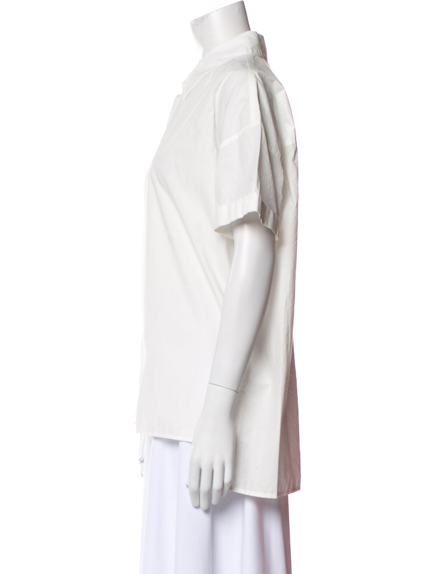 Nili Lotan Short Sleeve Button-Up Top