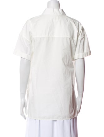 Nili Lotan Short Sleeve Button-Up Top