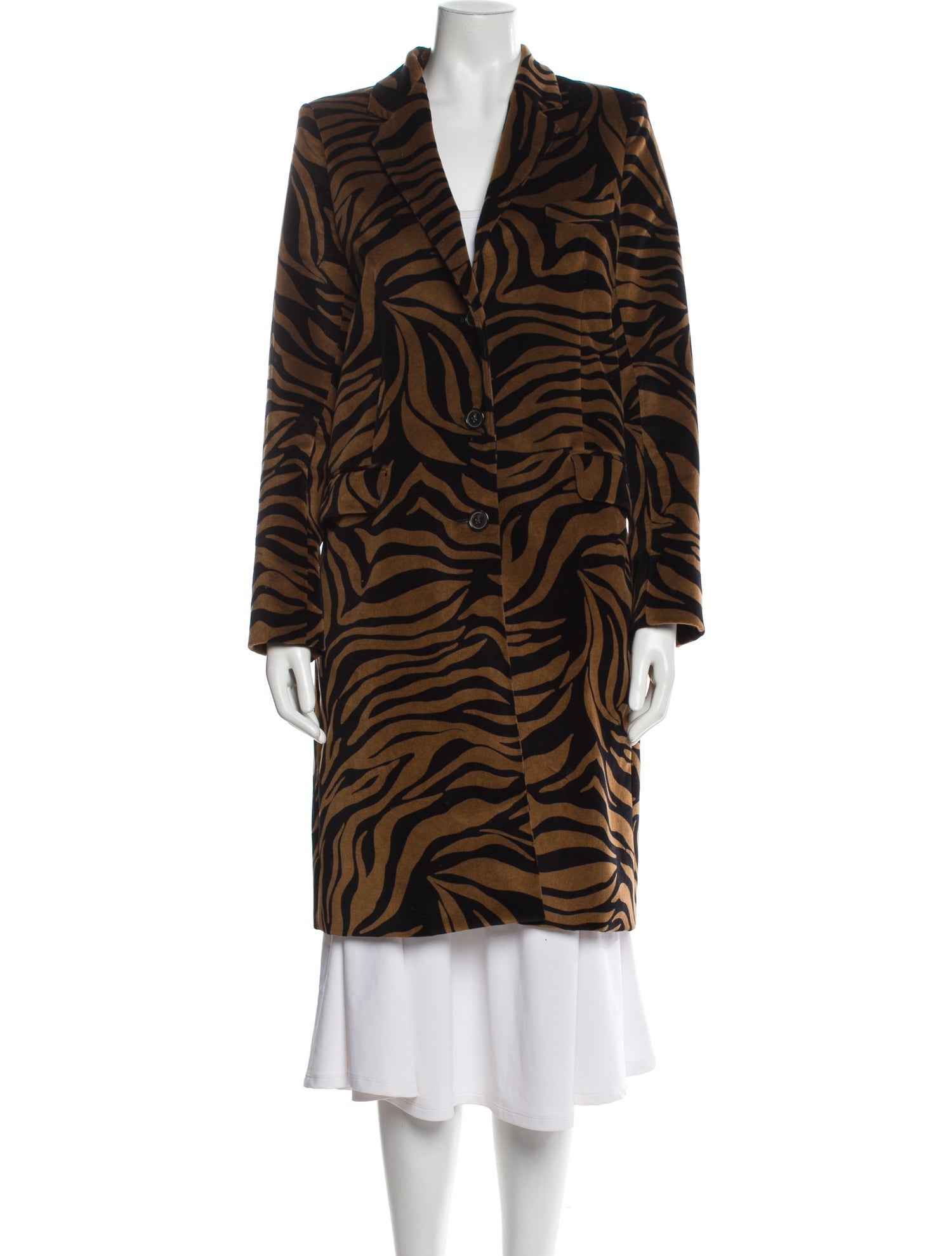 Nili Lotan Animal Print Faux Fur Coat