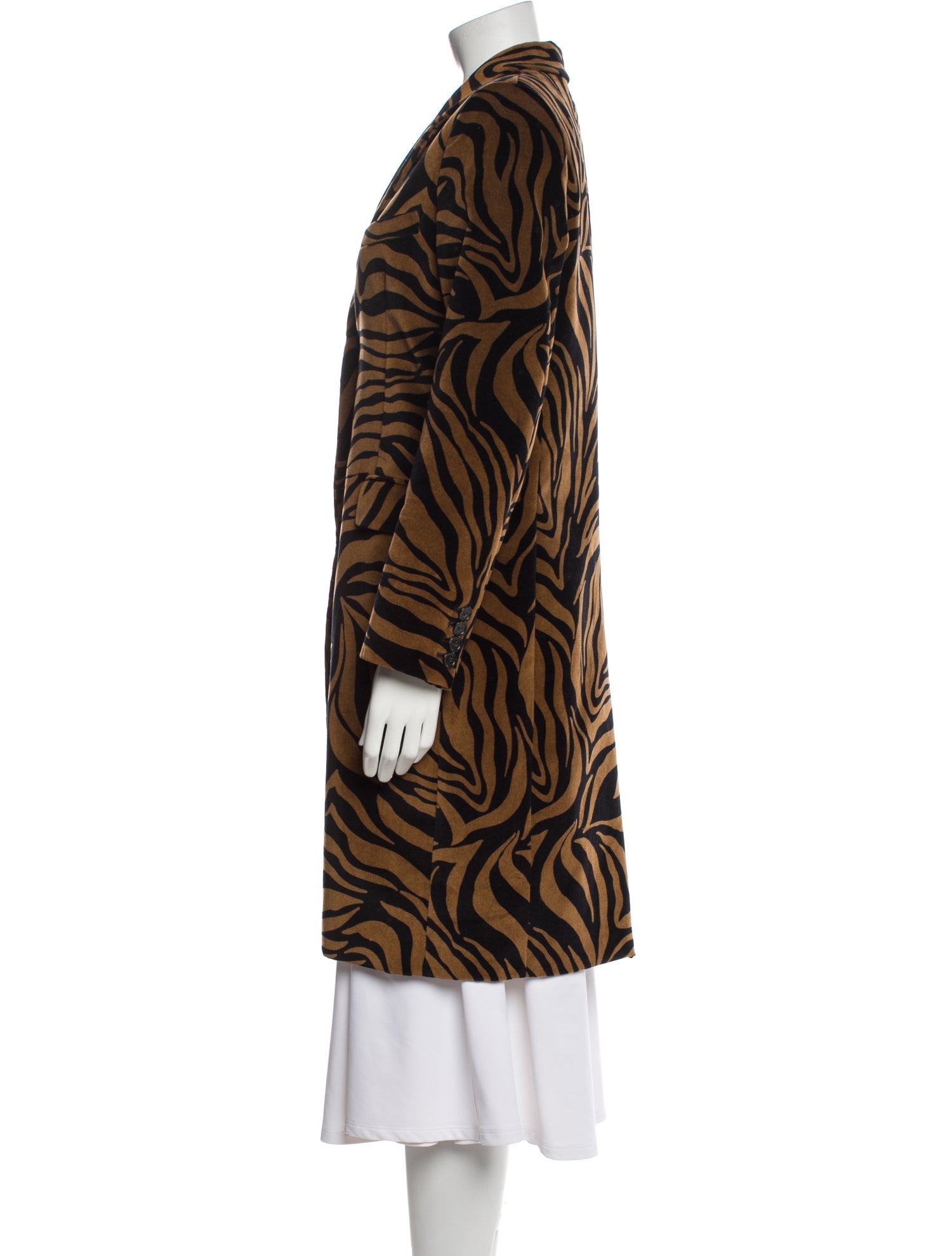 Nili Lotan Animal Print Faux Fur Coat