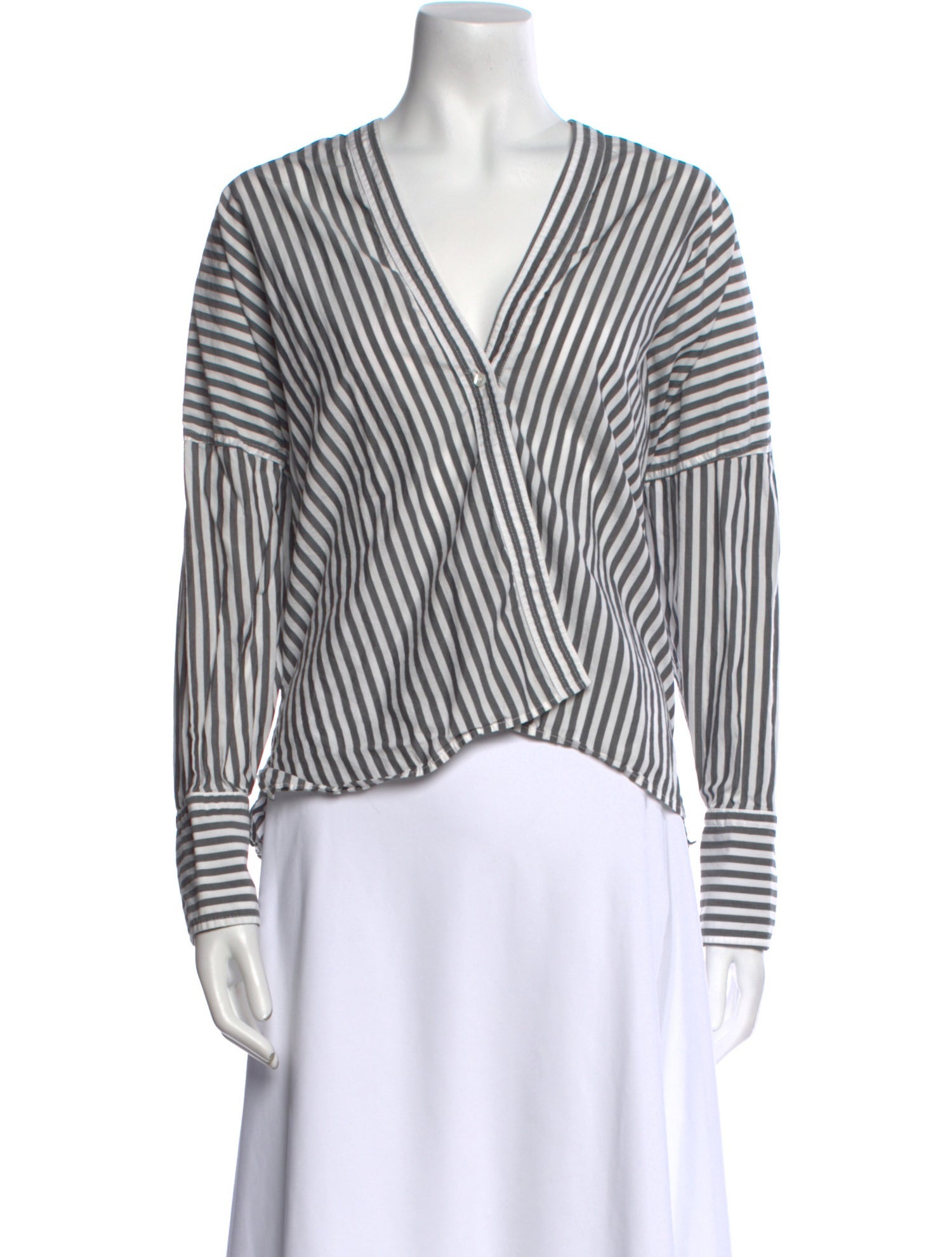 Nili Lotan Striped V-Neck Top