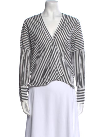 Nili Lotan Striped V-Neck Top